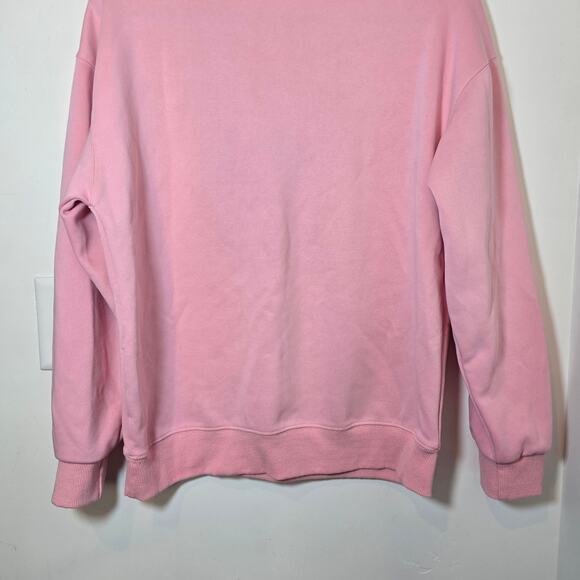 Cat Embroidered Crewneck Sweatshirt Size M Pink Hearts Black Kitten Valentines - Picture 6 of 8